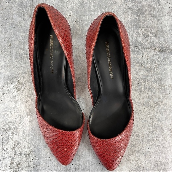 Rebecca Minkoff Paprika Python Brie D’Orsay Pumps - Picture 5 of 13